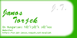 janos torjek business card